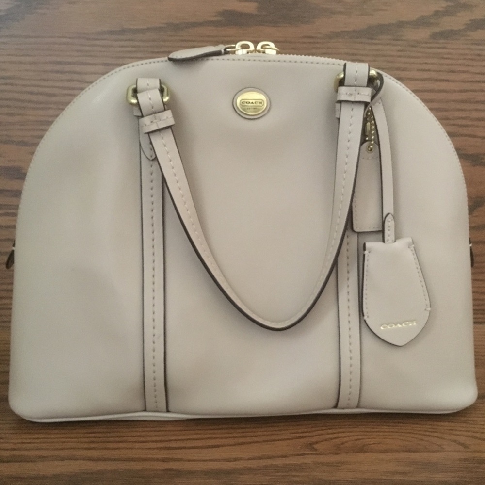 Coach Cream Colored Satchel Purse Handbag